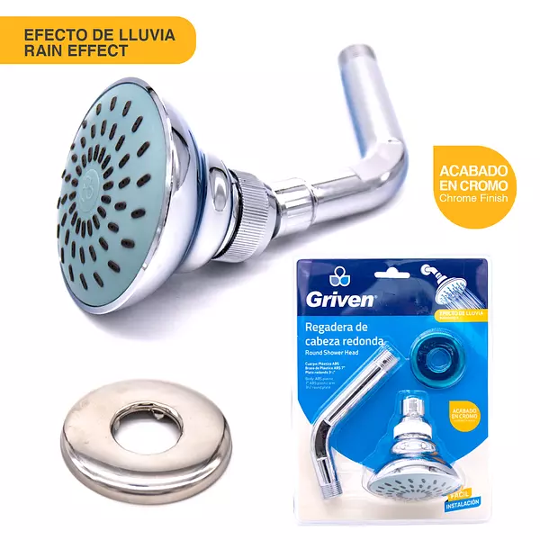 REGADERA PARA DUCHA CABEZA REDONDA 3-1/2"