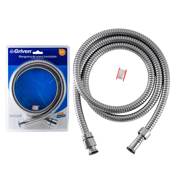 MANGUERA PARA DUCHA 59" ACERO INOX BLISTER PZA