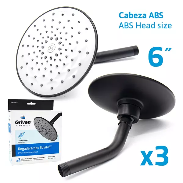 REGADERA TIPO LLUVIA 6" CABEZA ABS PZA