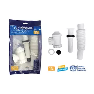 DESAGUE PARA LAVAMANOS ABS CON TRAMPA ALARGABLE Y FLEXIBLE CON BOTELLA