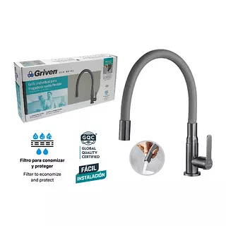 GRIFO INDIVIDUAL PARA FREGADERO CUELLO FLEXIBLE