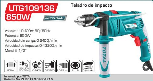 Taladro Percutor 850w