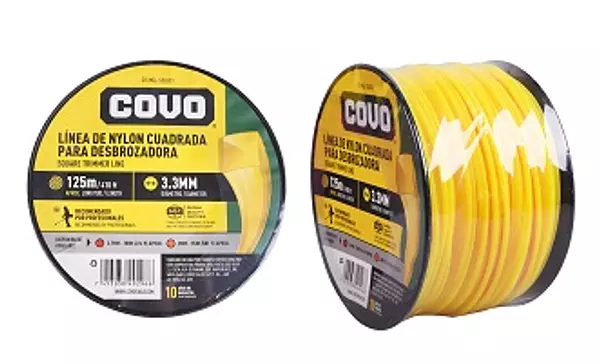 LINEA DE NYLON CUADRADA PARA DESBROZADORA 3LB, 3.3MM-125 MTS