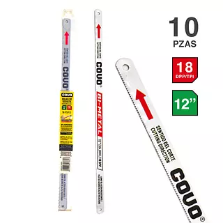 Hojas Segueta Bi Metal 12" X18 Dpp Display Pasta X10