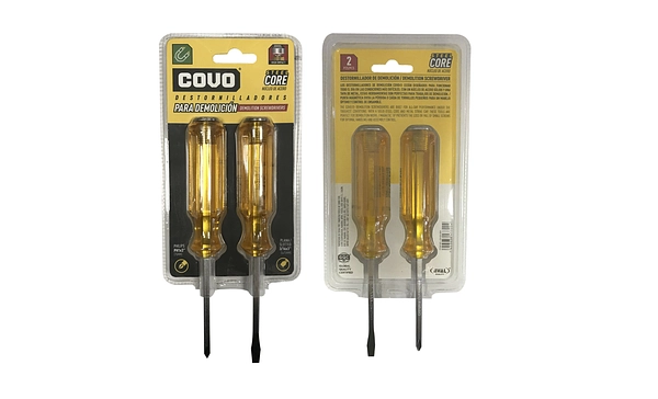 Juego X2 Destornilladores 3¨ Demolicion Mango Acetato Bliste