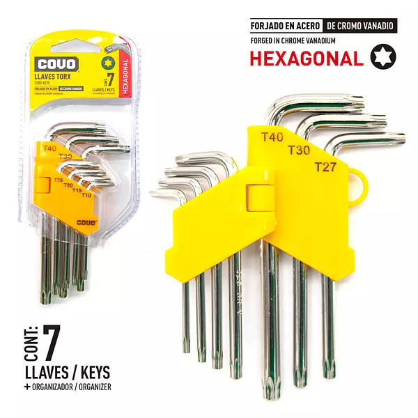 JUEGO DE LLAVES TORX x 7 PIEZAS