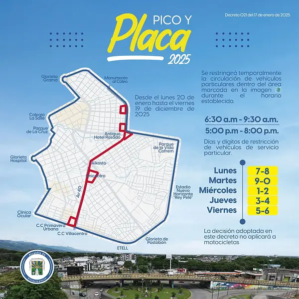 Pico y Placa Hoy en Villavicencio 2025 su Poligono
