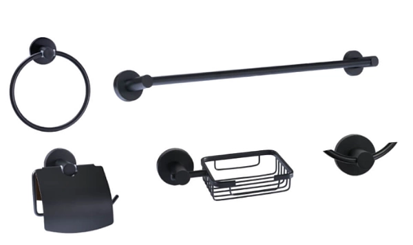 Kit De Baño 5 En 1 Negro