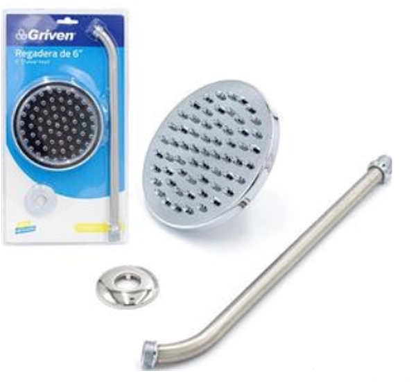 Regadera Para Ducha 6" Blister Pza