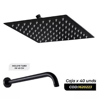 Ducha Cuadrada De 8" Negra