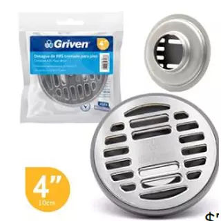 Desague De Abs Cromado Para Piso 4" Pza