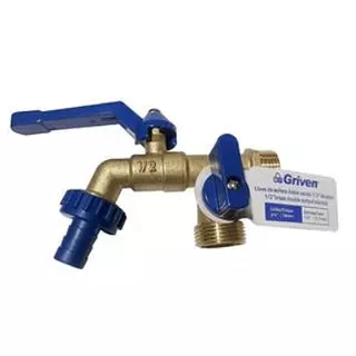 Llave De Esfera Doble Salida 1/2"