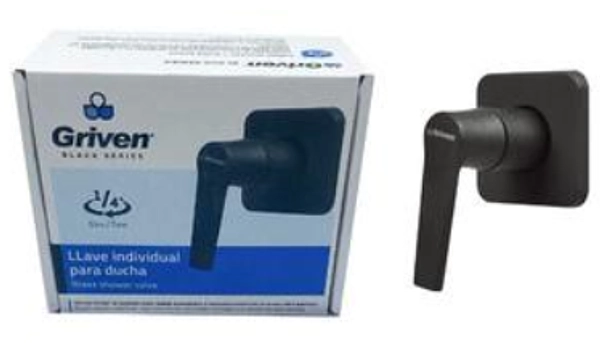 Llave Individual Para Ducha Acero Inoxidable Acabado Negro M