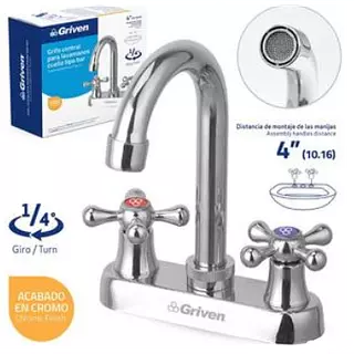 Grifo Central Para Lavamanos Cuello Tipo Bar 4" Pza