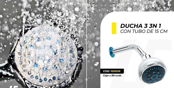 Ducha 3 En 1 Tubo 15 Cm