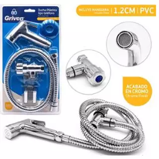 Ducha Plástica P/Baño Tipo Telefono Con Cadena 1.2 Cm Bliste