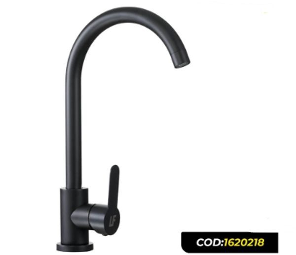 Llave Monocontrol Fija Negra Manija Gruesa