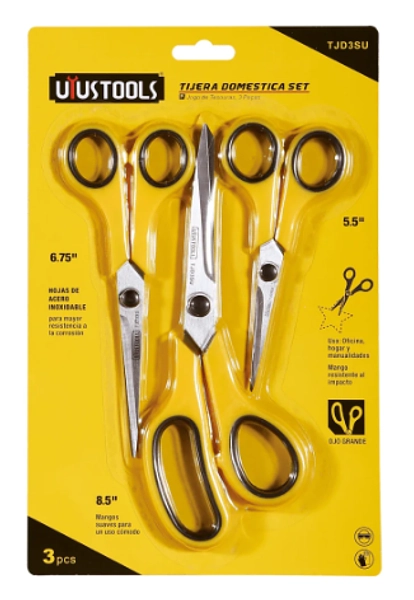 Tijera Domestica Set De 3pcs Uyu