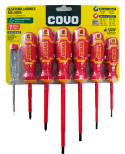 Set De Destornilladores Aislados 1000v - Crv - 7 Piezas