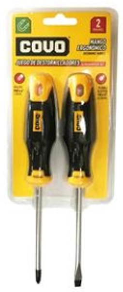 Juego Destornilladores X2 4¨ Mango Ergonomico Blister Pza