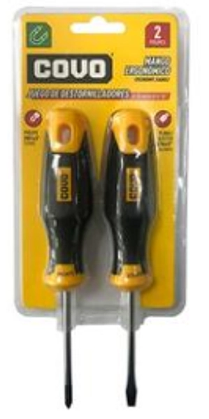 Juego X2 Destornilladores 3¨ Mango Ergonomico Blister Pza