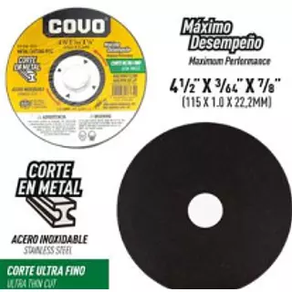 Disco Corte Metal 4 1/2"X1/20x7/8 Plano
