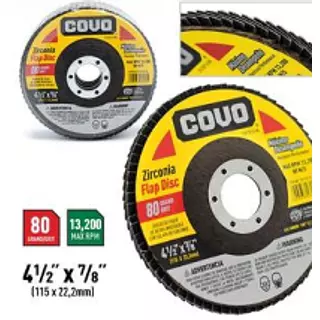 Disco Flap 4 1/2"X7/8" Grano 80 Display X 5.