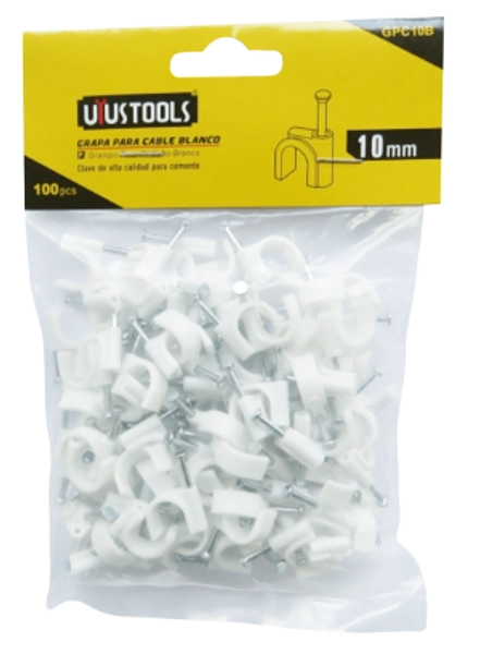 Grapa Para Cable Blanco 9mm 100pcs/Set Uyus