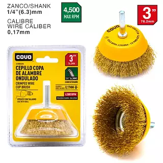 Cepillo Copa De Alambre Ondulado 3"