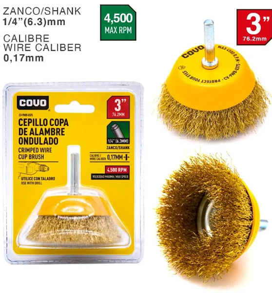 Cepillo Copa De Alambre Ondulado 3"