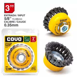 Cepillo Copa Alambre Trensado 3" Blister Pza