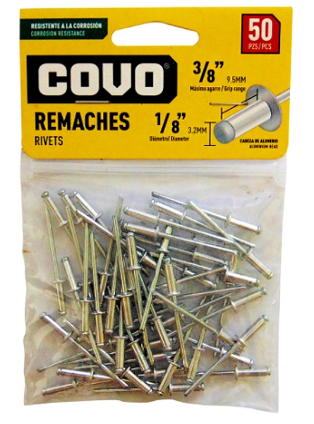 Remaches 1/8" X 3/8"