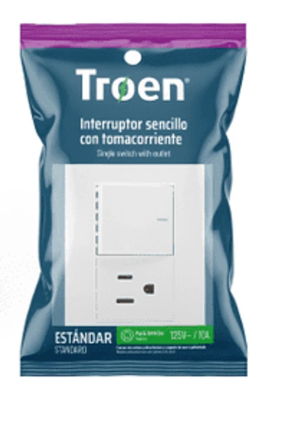 Interruptor Sencillo Con Toma Corriente