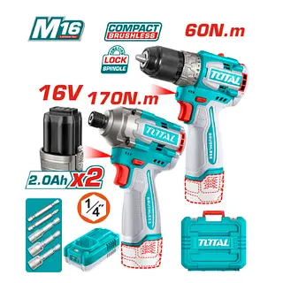 Combo Inalámbrico 16v Taladro 1/2" + Pistola De Impacto