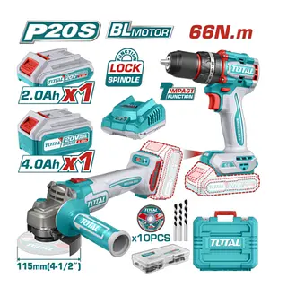 Taladro 1/2" 20v 66nm + Pulidora 4 1/2"