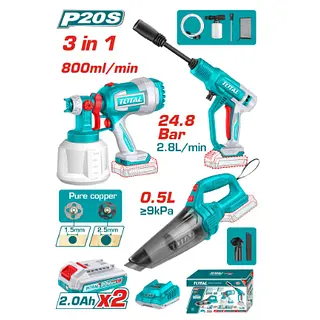 Pistola Pintar 800ml + Hidrolavadora + Aspiradora De Mano