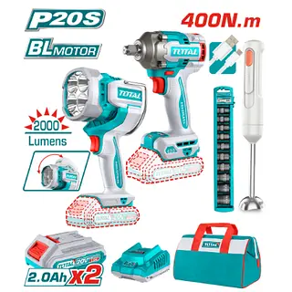 Pistola Impacto + Lámpara Inalámbrica + Batidora Recargable