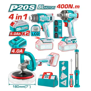 Polichadora 7" + Pistola Impacto + Pistola Calor + Lámpara