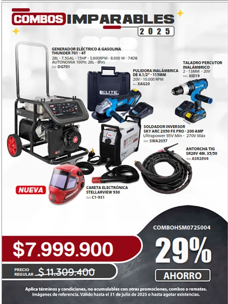 Generador Electrico + Pulidora + Taladro + Careta