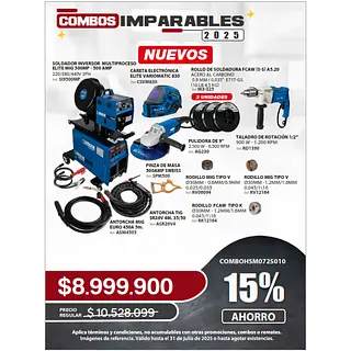Soldador Inversor + Careta + Pulidora + Taladro