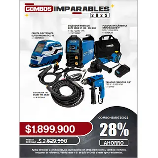 Soldador + Careta + Pulidora + Taladro + Antorcha Tig
