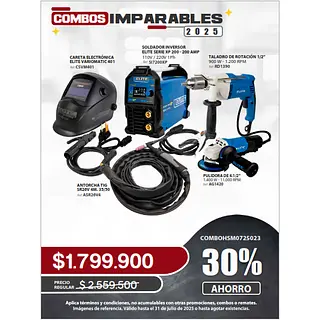 Careta + Soldador + Taladro + Pulidora + Antorcha