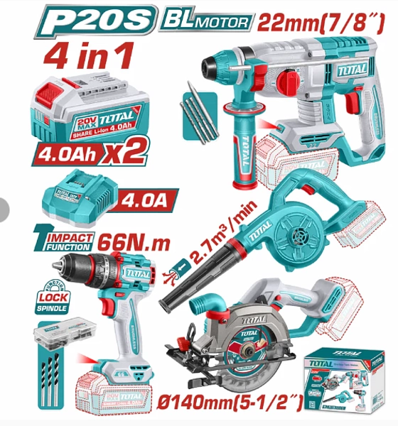 Combo Total Inalámbrico 20v 4pcs
