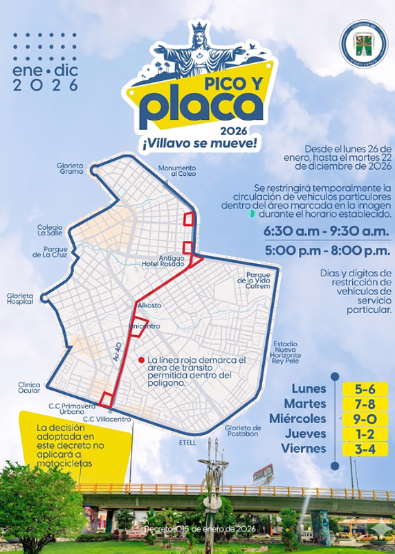 Pico y Placa Hoy 2026 en Villavicencio